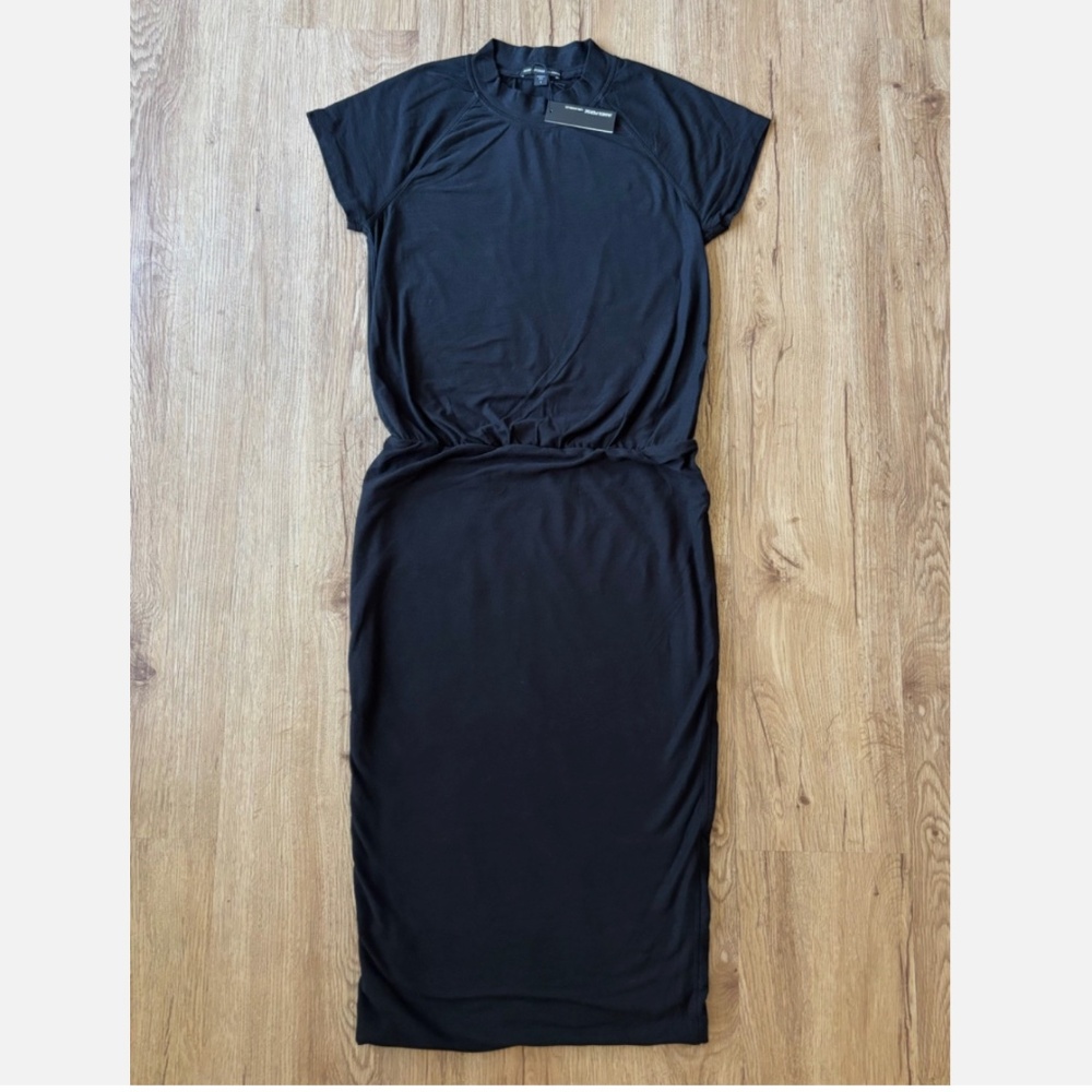 ★NWT JAMES PERSE cotton-blend jersey midi dress Black Size1★